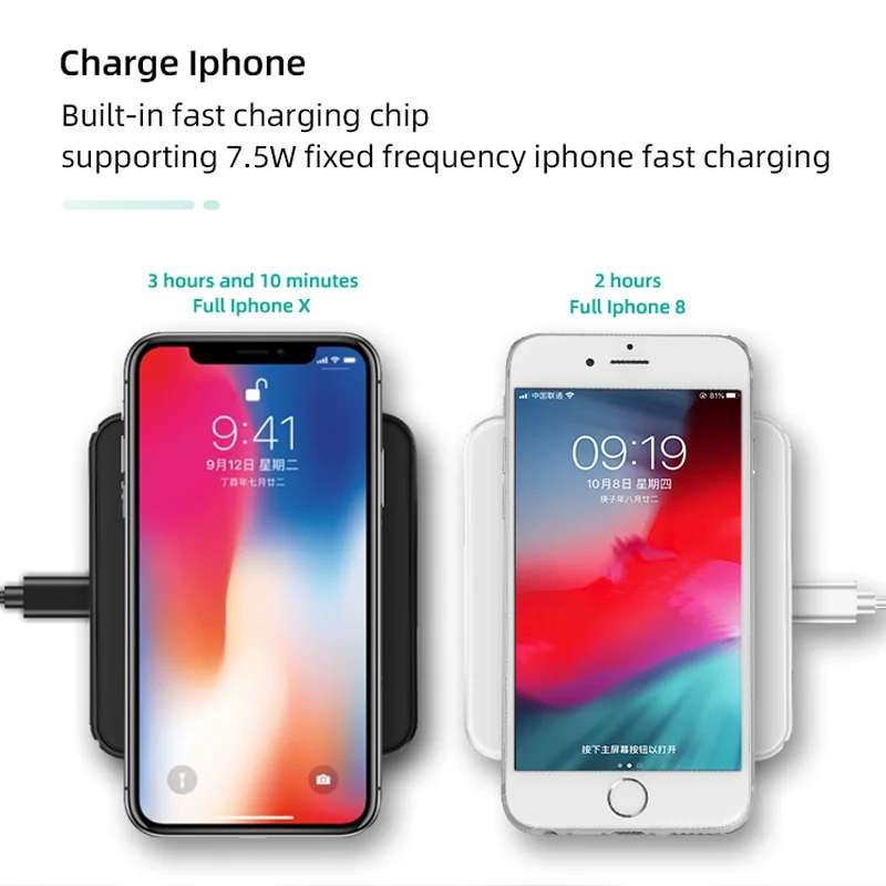 EXPUNKN Încărcător Wireless 15W pentru iPhone USB Rapid Carga Rapida Carregador Sem Fio Wireless Charging Pad pentru Samsung, Xiaomi, Huawei 2