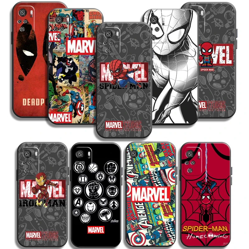 Marvel Iron Man, Spiderman Cazuri de Telefon Pentru Xiaomi Redmi 7 7A 9 9A 9T 8A 8 2021 7 8 Pro Nota 8 Nota 9 9M Cazuri Coque Capacul din Spate 0